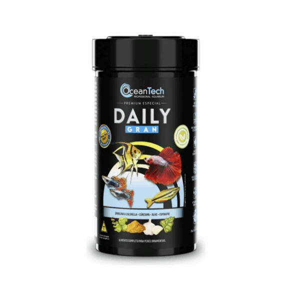 Ração Oceantech Daily Grãos 250g Peixes Água Doce Salgada