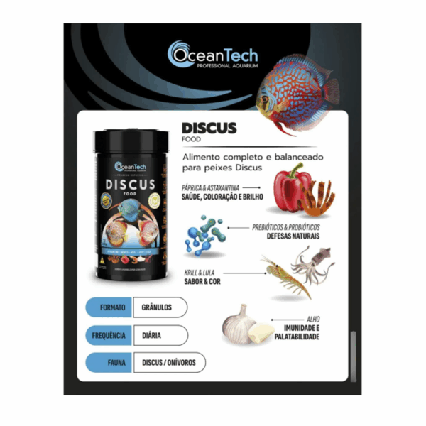 Ração Ocean Tech Discus Food 100g Ração p/ Disco - Imagem 2