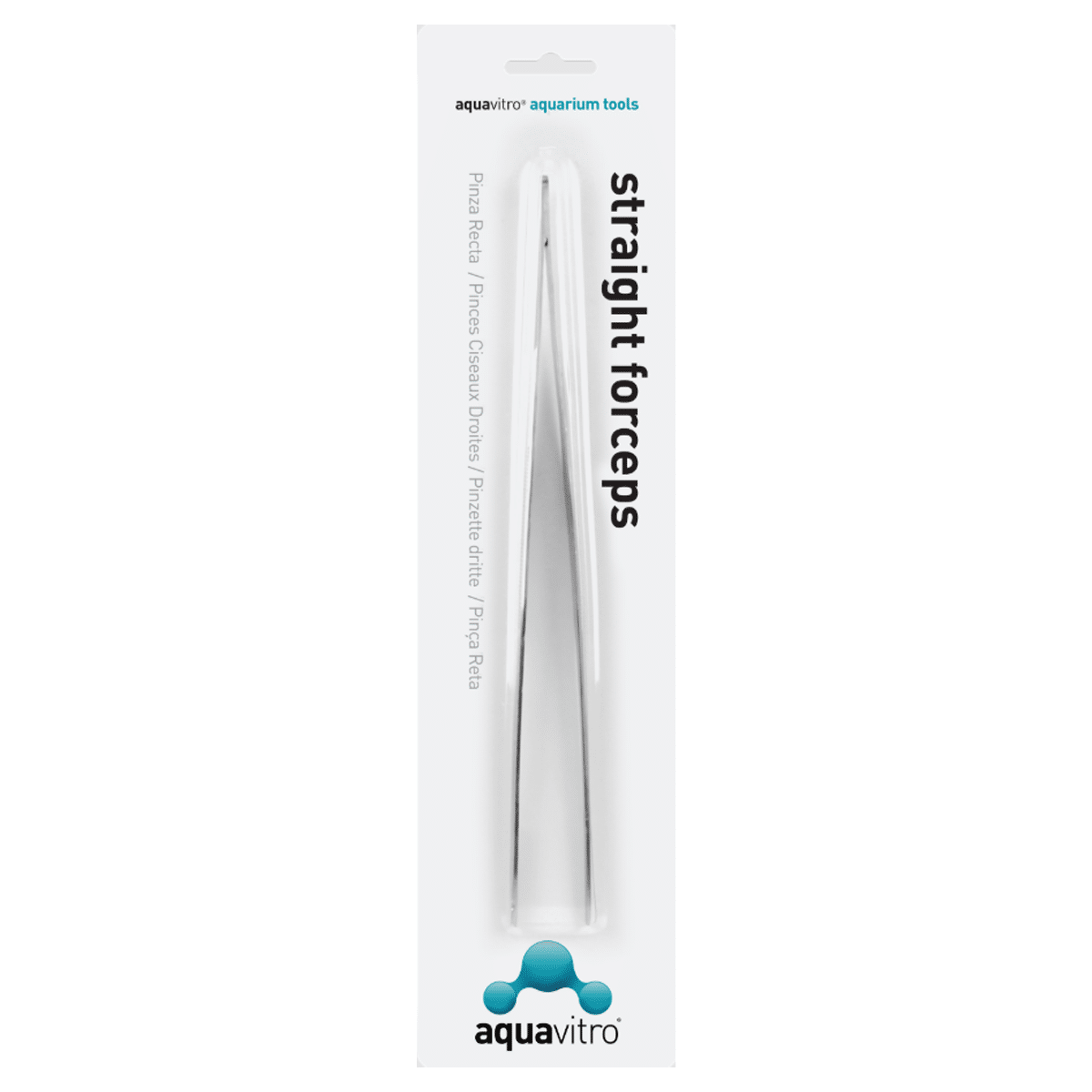 Aquavitro Pinça Curva Ponta Fina Inox 25cm Straight Forceps