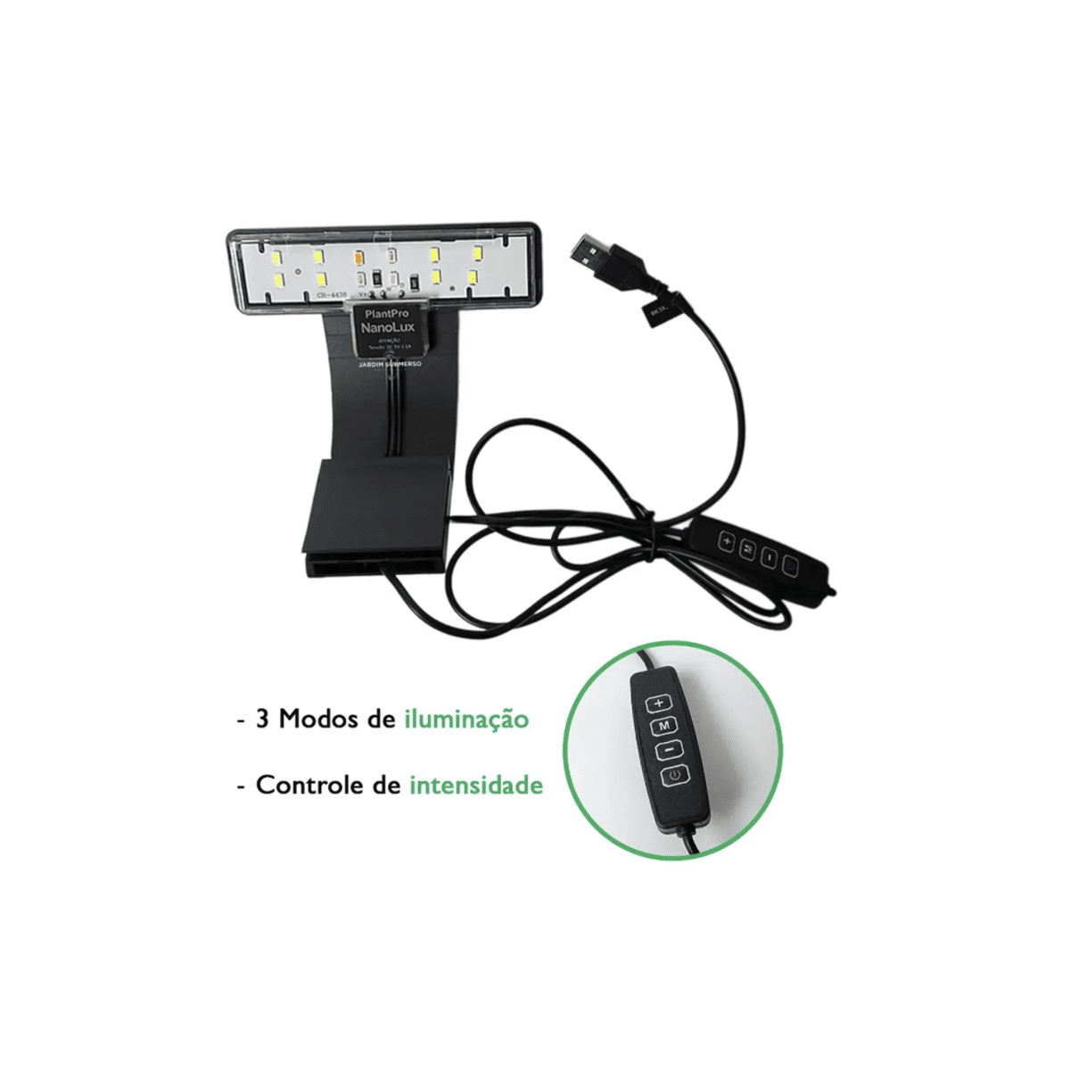 Luminaria De Led Plantpro Nanolux 5F Com Controlador 5w Colorido - Imagem 2
