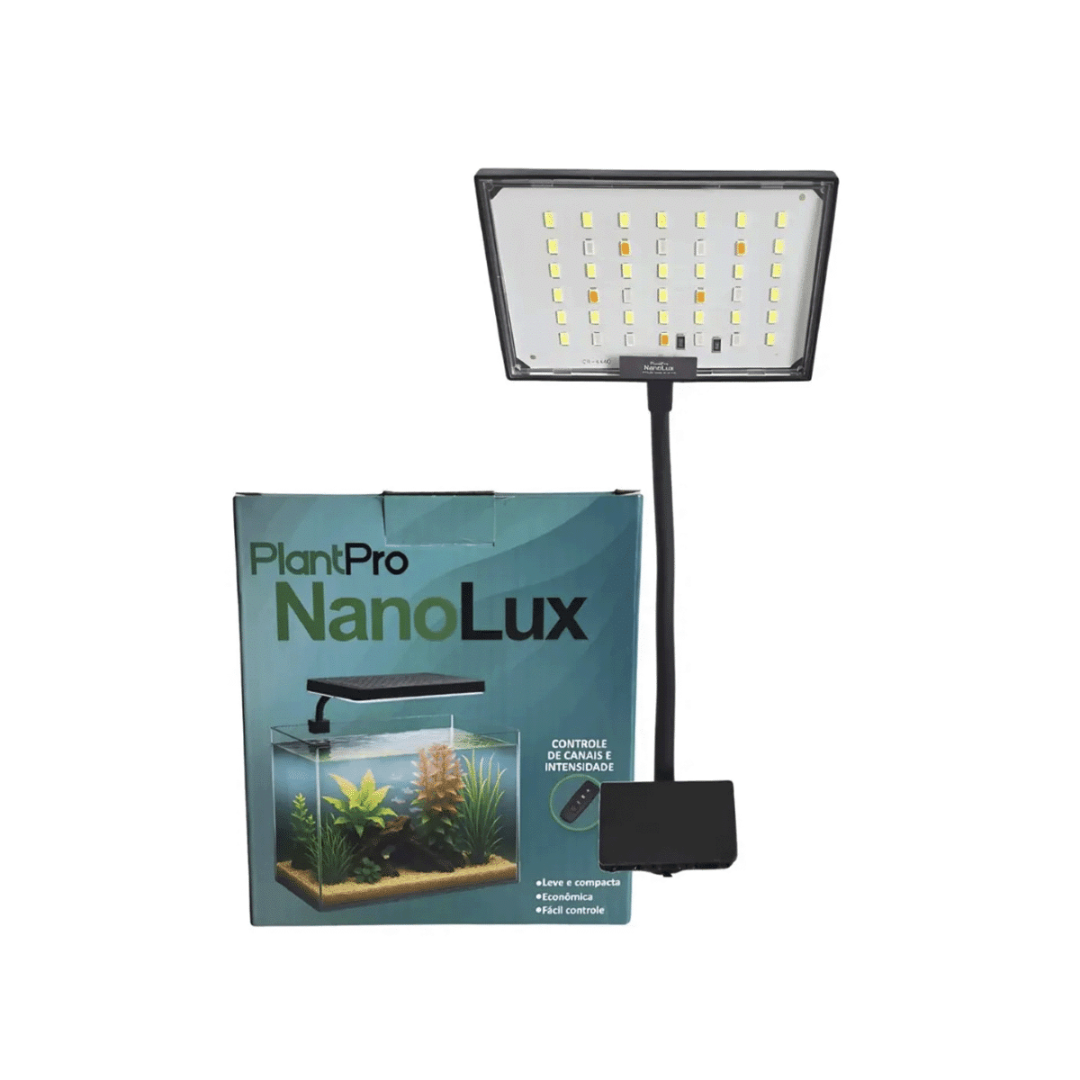 Luminária LED para Aquário Plantado Plantpro 8W com Controlador de Cores